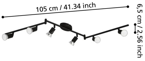 Eglo 32433 - LED Spotlámpa BUZZ-LED 6xGU10/2,8W/230V 3000K fekete