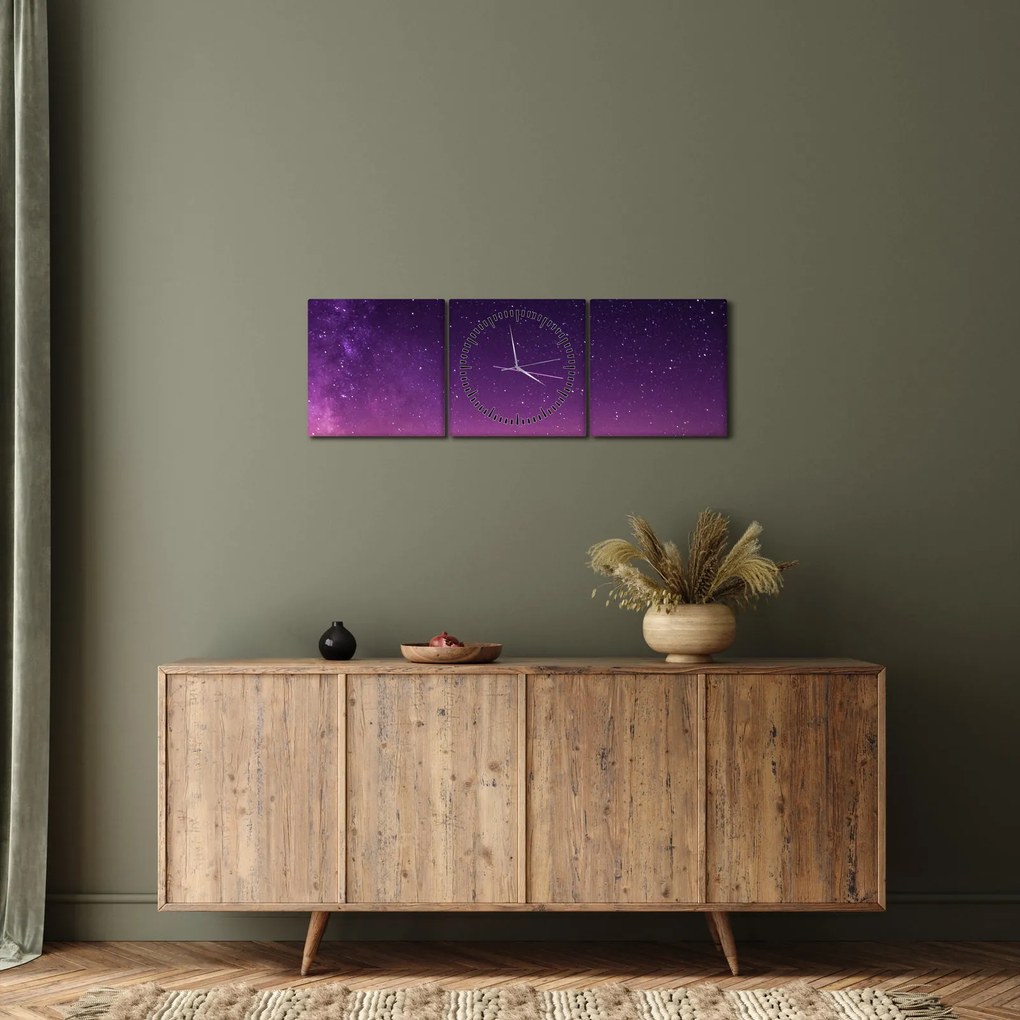 Ég képe hullócsillagokkal (órával) (90x30 cm)