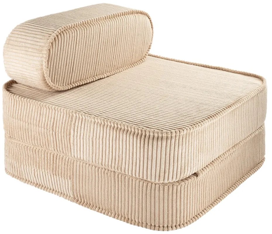Világosbarna kordbársony gyerek fotel Flip – Wigiwama