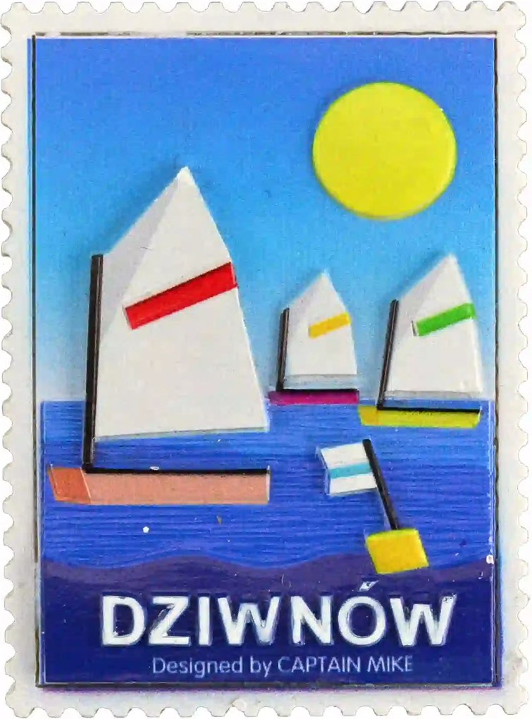 Postaláda alakú mágnes tengeri motívummal