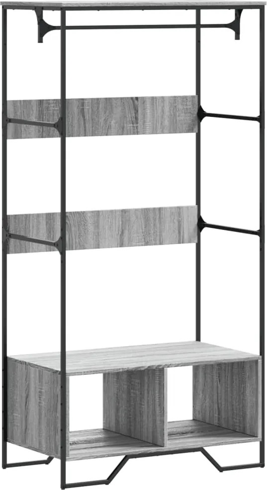 vidaXL szürke sonoma színű szerelt fa ruhásszekrény 90 x 50 x 180 cm