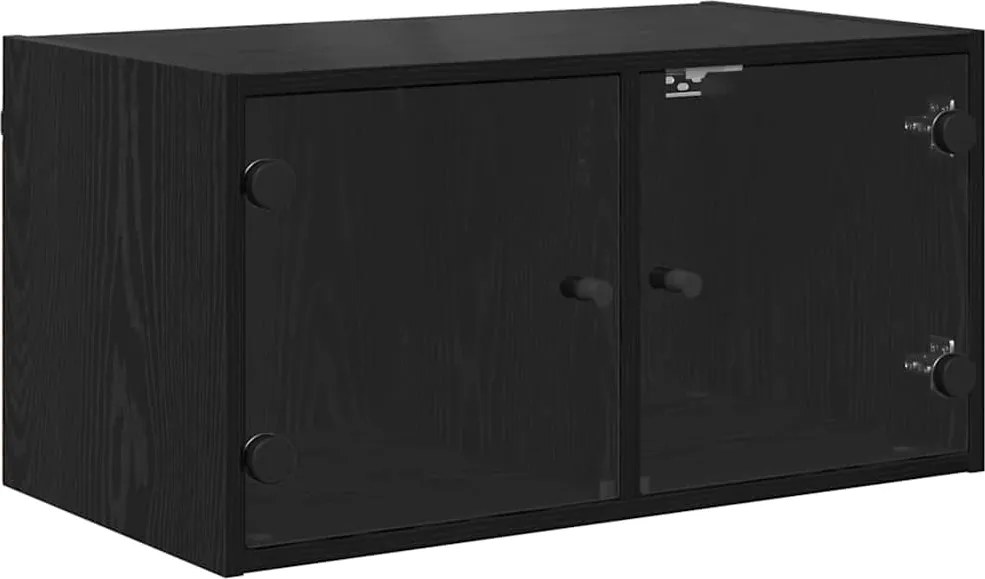 vidaXL Fali Szekrény Fekete tölgy 68 x 37 x 35 cm Faanyag