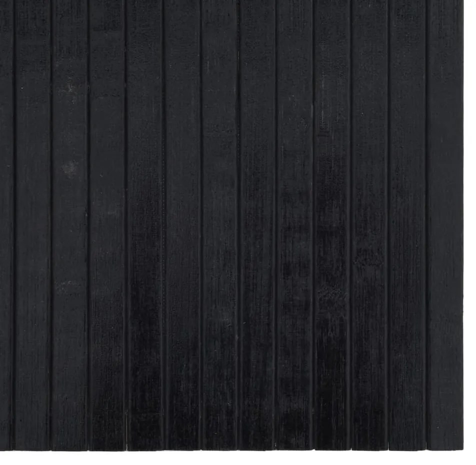 négyszögletű fekete bambusz szőnyeg 100 x 300 cm