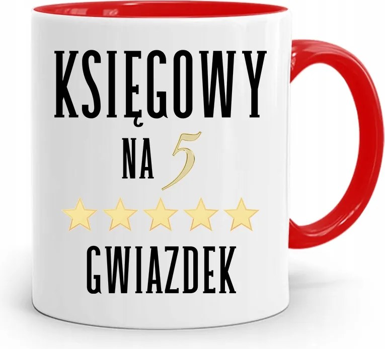 Piros Bögre Ajándék Könyvelőnek, fényképes nyomattal