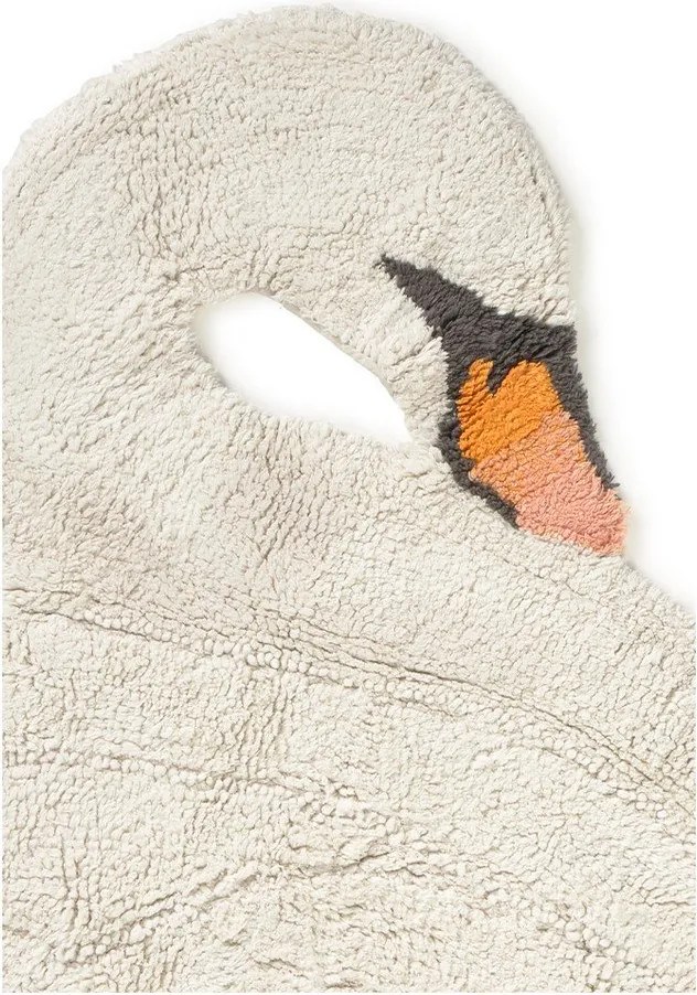 Krémszínű mosható-kézi szövésű pamut gyerek szőnyeg 100x120 cm Swan – Lorena Canals