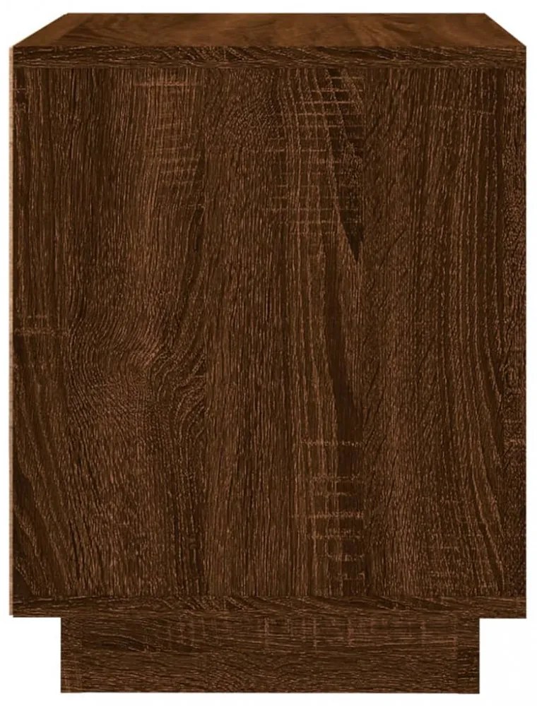 2 db barna tölgyszínű szerelt fa éjjeliszekrény 44x35x45 cm
