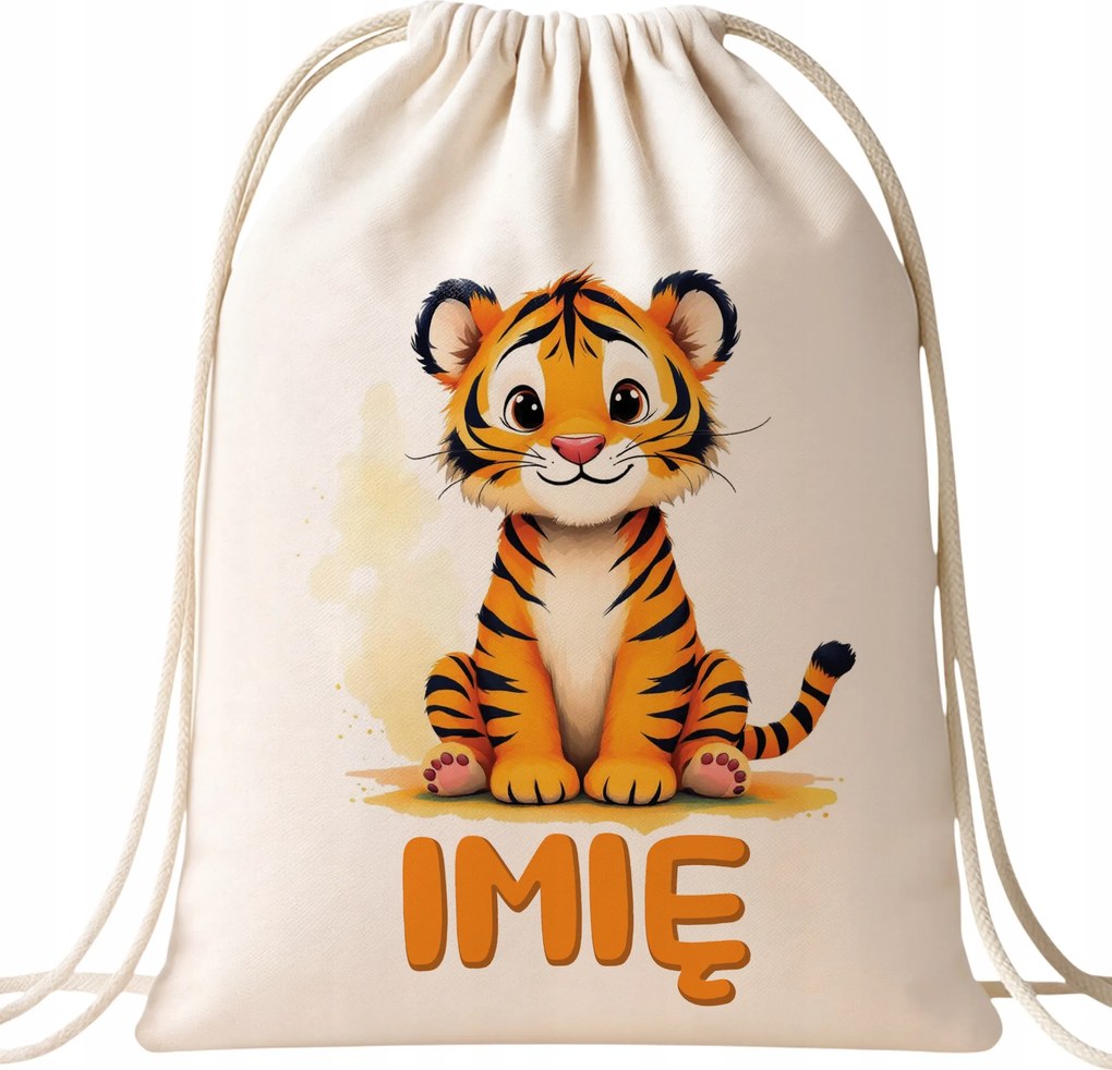 Pamut hátizsák Személyre szabott Tigris Állat Cuki Gyerekeknek