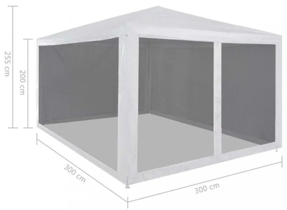 partisátor 4 hálós oldalfallal 3 x 3 m