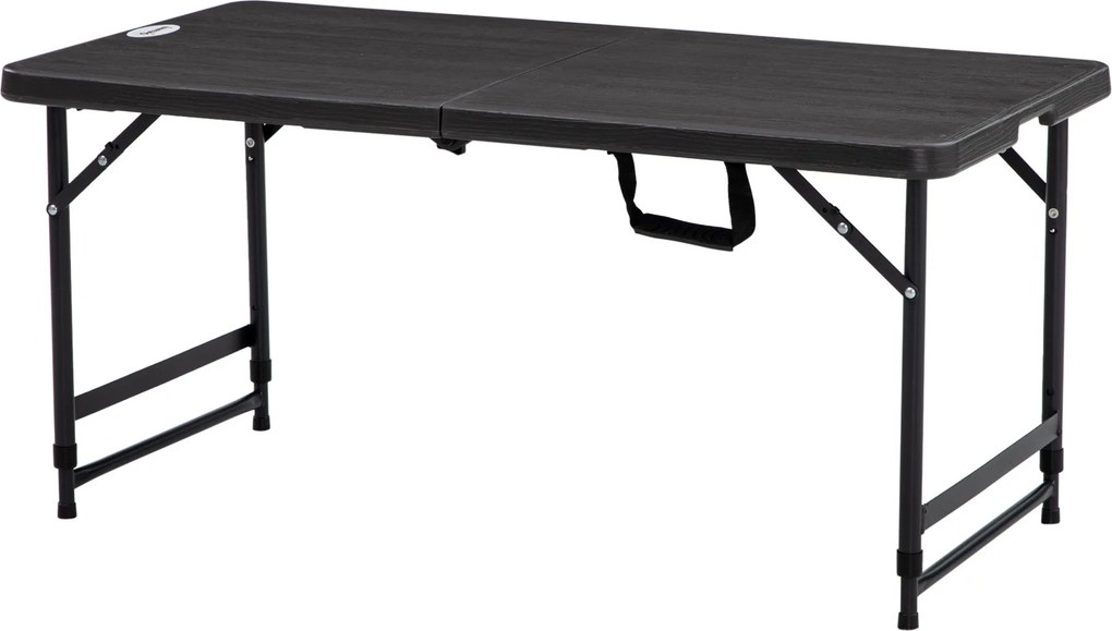 Outsunny Összecsukható Kültéri Asztal Műanyag 118 x 60 x 74 cm Időjárásálló Összecsukható Asztal, Csúszásmentes Büfé Asztal Kemping Asztal Balkon Aszt