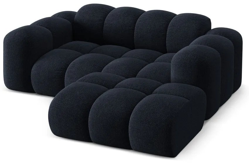 Sötétkék zsenília sarokkanapé (jobb oldali-heverő résszel) Treno – Cosmopolitan Design