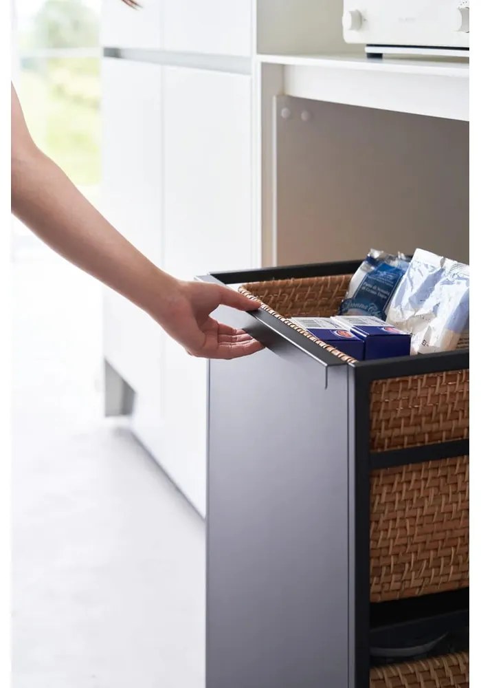 Fekete fém gurulós polcos állvány 42x60 cm Tower – YAMAZAKI