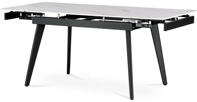 Bővíthető Étkezőasztal 120–180×80 cm, Kerámia Márvány Lappal. HT-405M WT