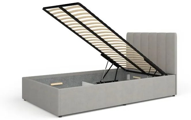 Franciaágy 120 cm Mossana MO12 (szürke) (ágyráccsal) (tárolóhellyel). Akció -16%. 1096822
