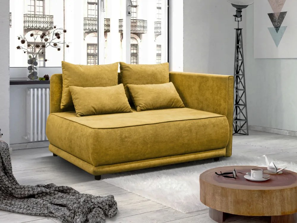 Kihúzható kanapé, mustárszínű, jobbos, LIAMI
