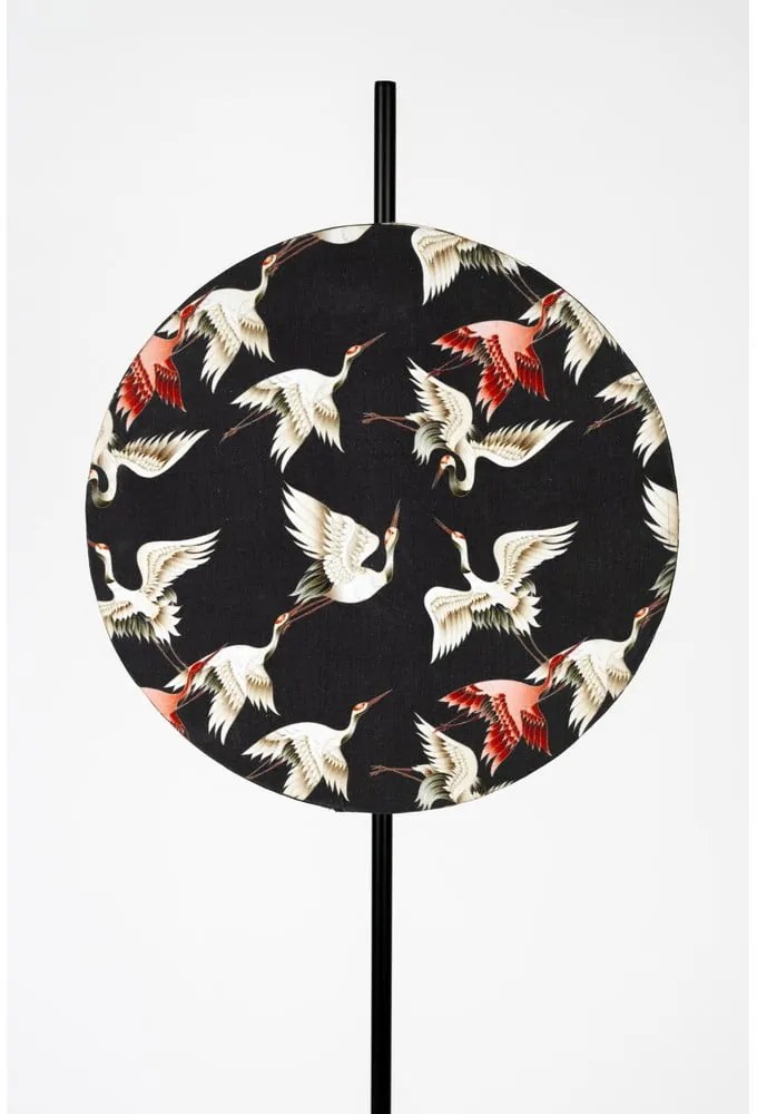 Fekete állólámpa textil búrával (magasság 158 cm) Jaylee – White Label