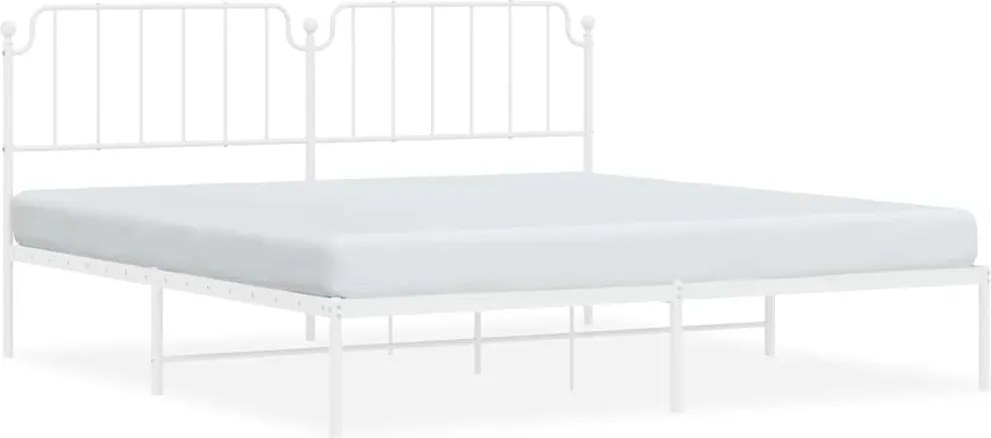 vidaXL fehér fém ágykeret fejtámlával 193 x 203 cm