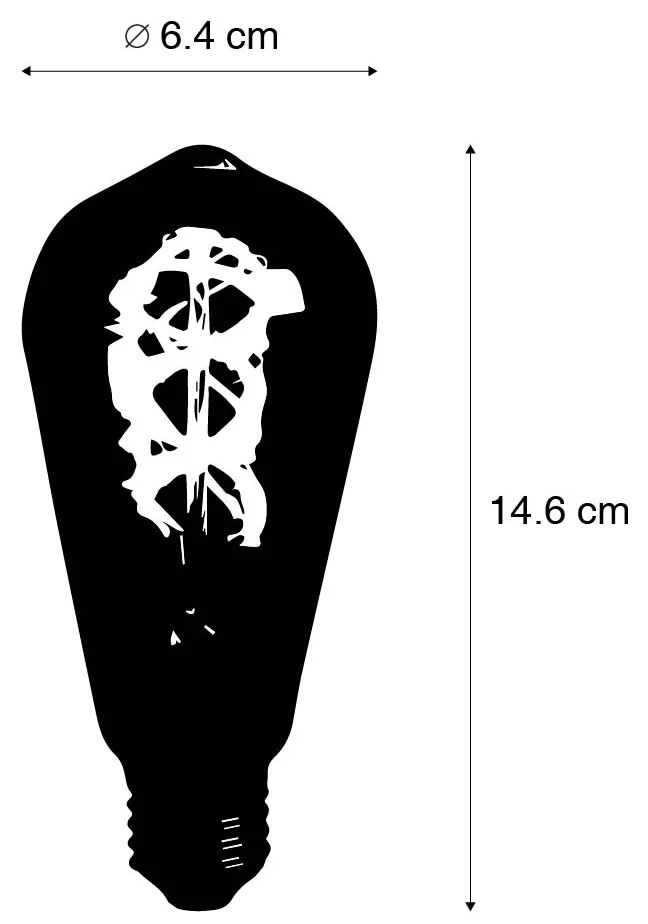 5 darabos E27 LED spirál filament izzó szett ST64 5W 400 lm 2200K