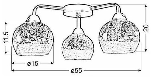 Felületre szerelhető csillár CROMINA 3xE27/60W/230V