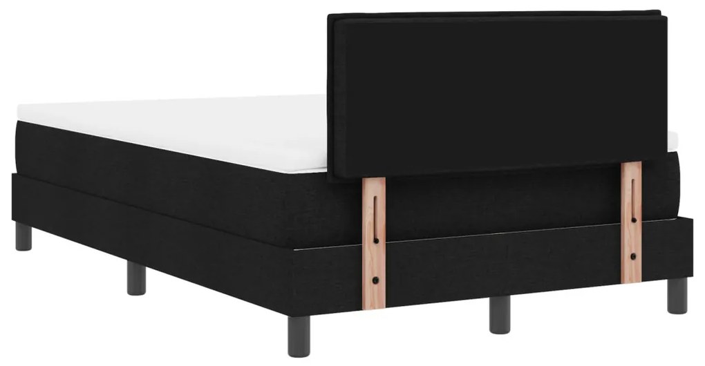 Box Spring Ágy Matraccal és LED Fekete 120x190 cm Szövet
