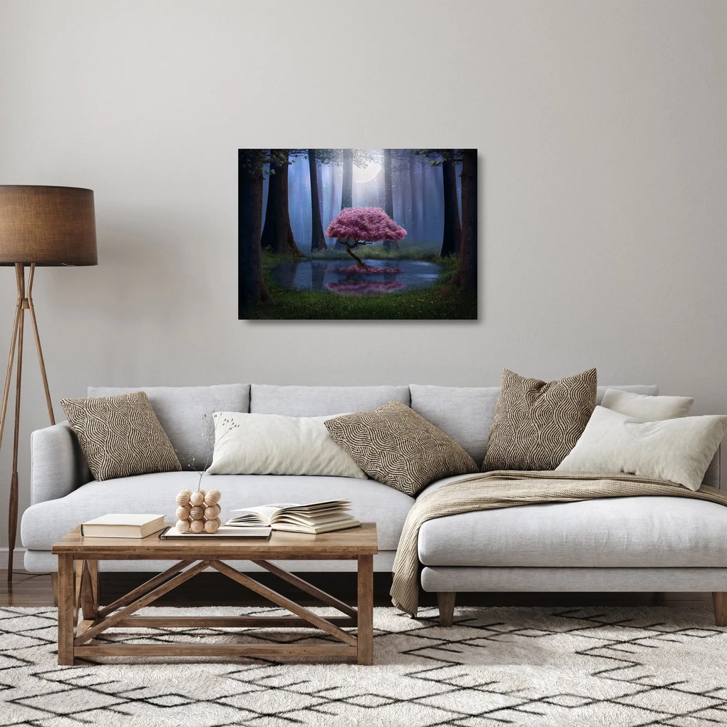 Kép - Varázslatos éjszaka (üvegen) (70x50 cm)