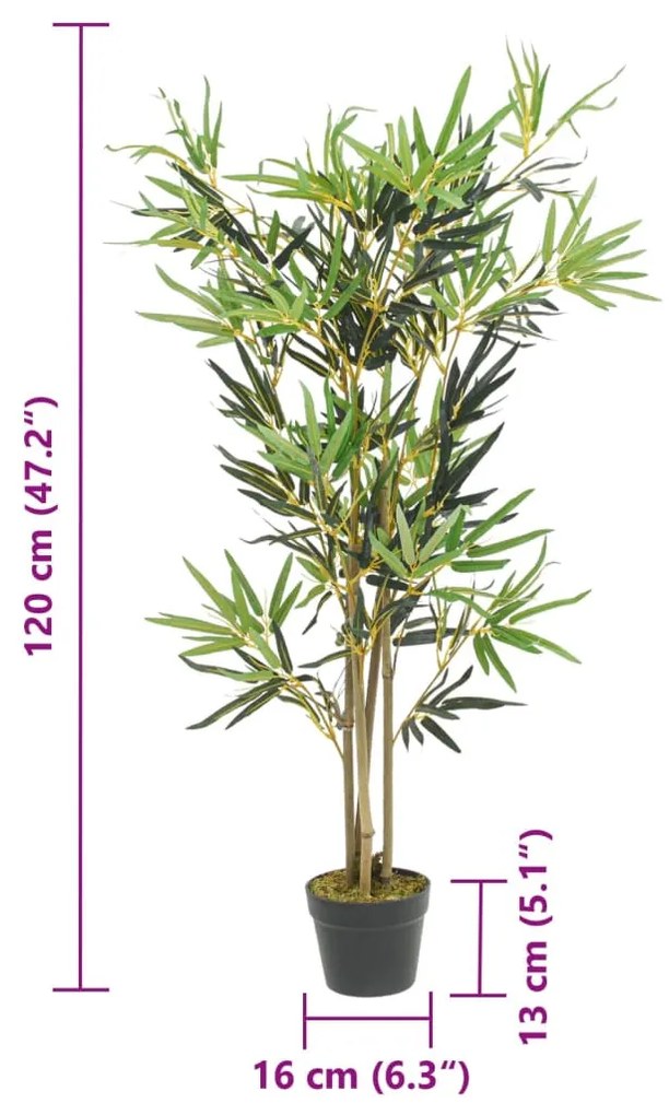 zöld mű bambuszfa 552 levéllel 120 cm