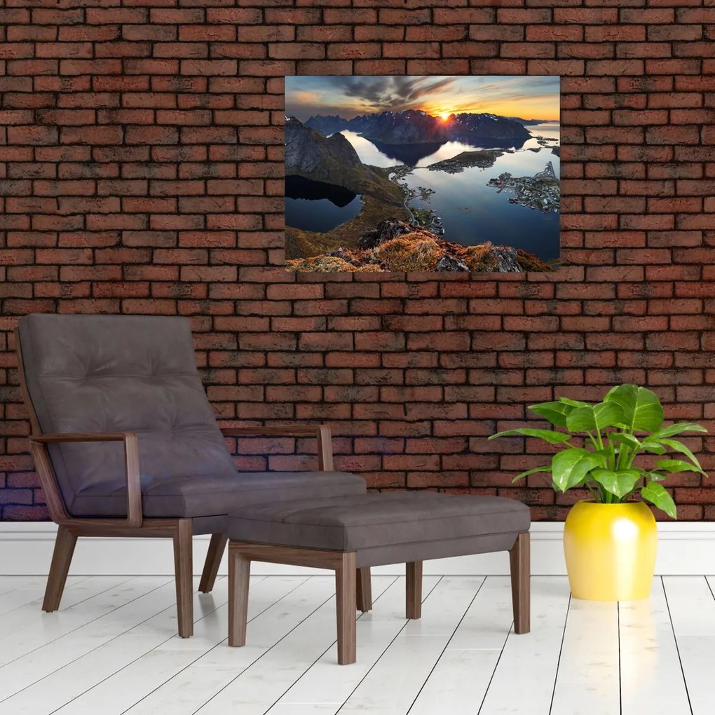 Kép - Hegyi táj, Norvégia (70x50 cm)