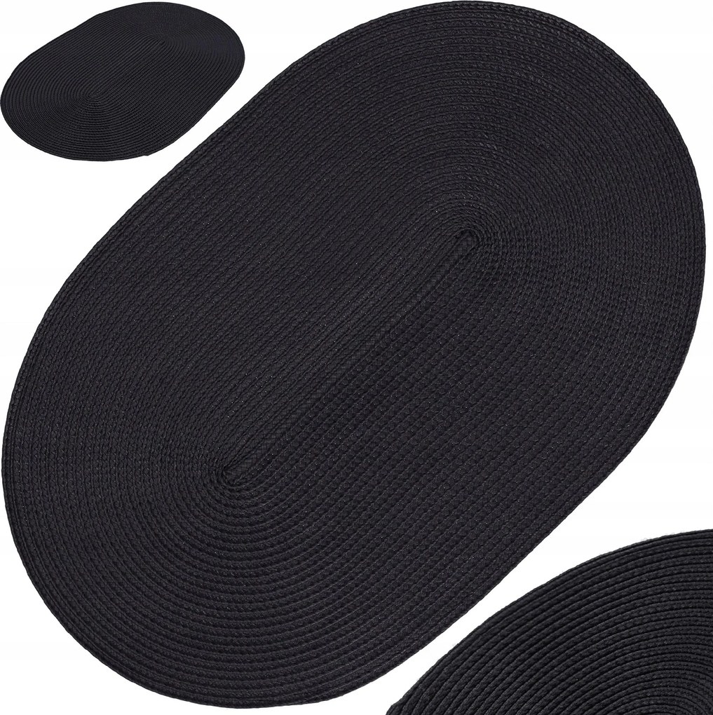 Tányéralátét védőszőnyeg asztalra, fekete