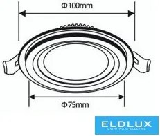 UNIVERSO Köralakú süllyesztett LED panel 6w 500lm CCT IP20 fehér