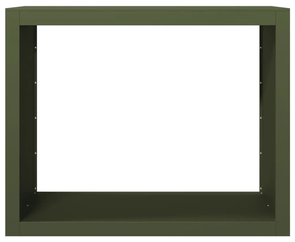 zöld acél tűzifatároló 100 x 40 x 80 cm