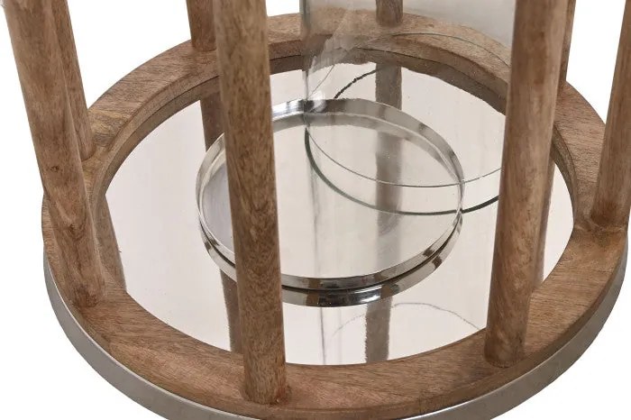 Gyertyatartó akasztóval mangófa kerettel 42 cm magas