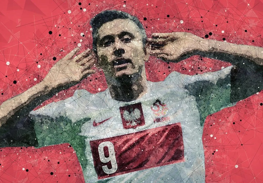 Poszter, Robert Lewandowski, #9 , Bal, RL9, Lengyel