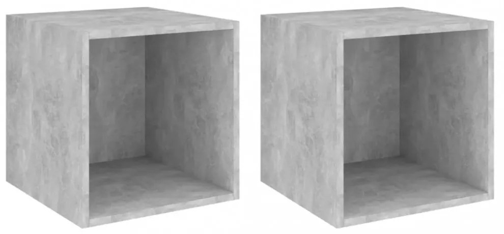 2 db betonszürke szerelt fa fali szekrény 37 x 37 x 37 cm