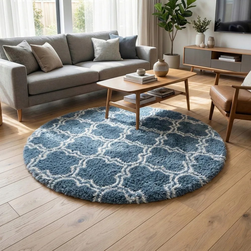 Kerek szőnyeg Decor csúszásgátló puha bolyhos 140x140 Silver Lantern