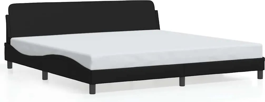 vidaXL fekete műbőr ágykeret Dover 193 x 203 cm