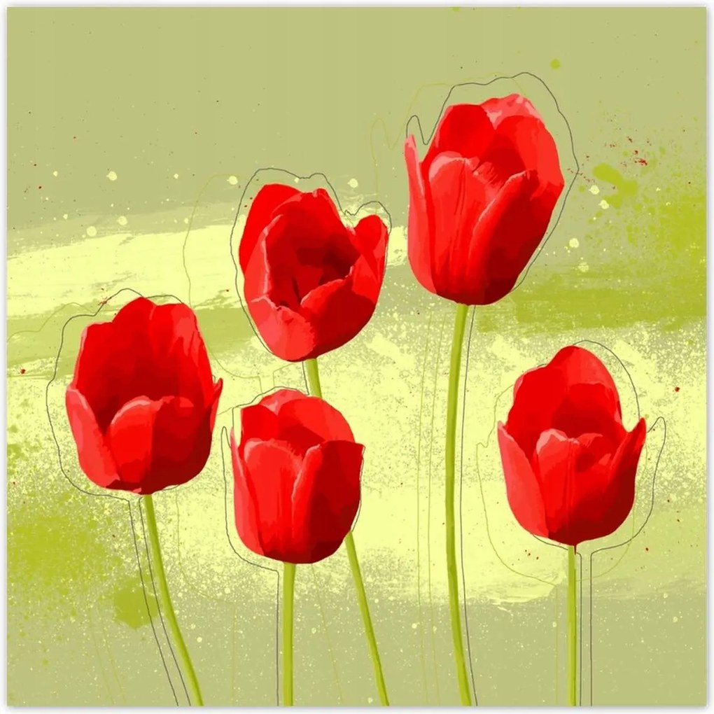 Poszterek 30x30 Pipacsok Absztrakt