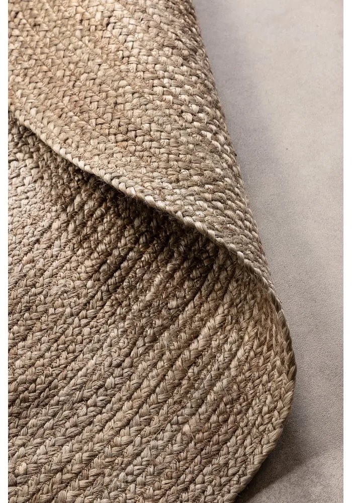 Szürkésbézs kétoldalas juta kerek szőnyeg ø 140 cm Braided – Hanse Home