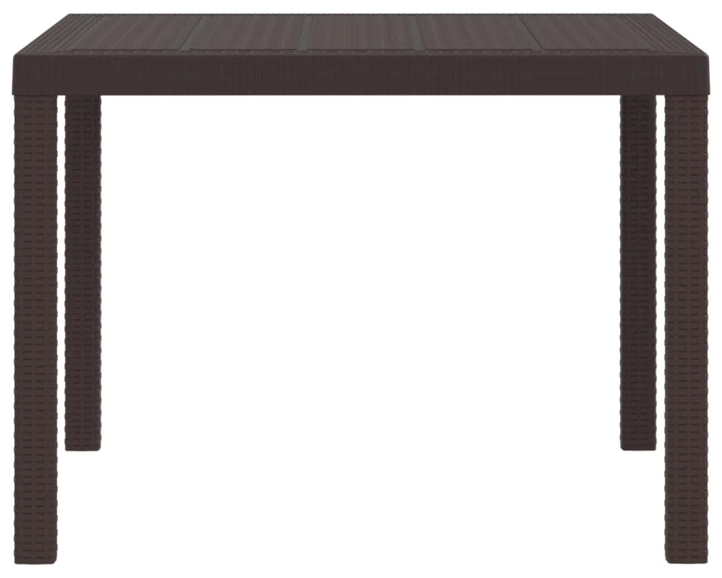vidaXL Kerti Asztal Barna 100 x 100 x 73 cm polirattan