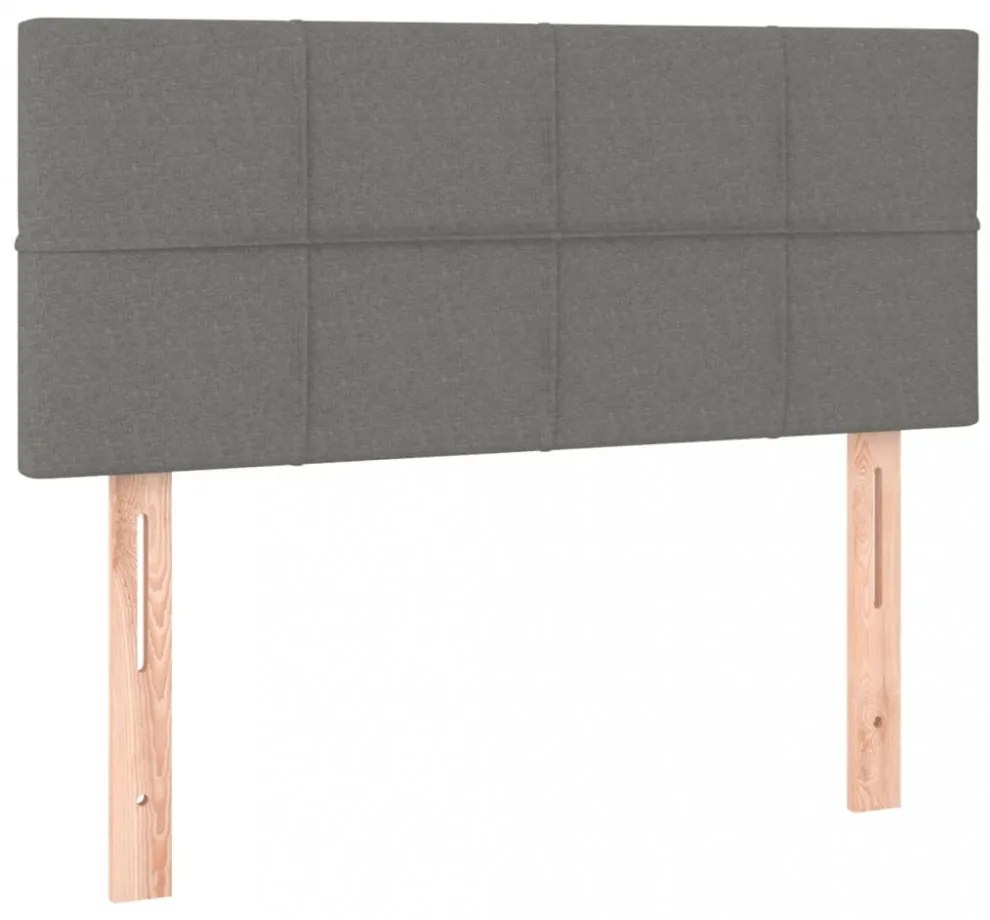 sötétszürke szövet LED-es fejtámla 90x5x78/88 cm