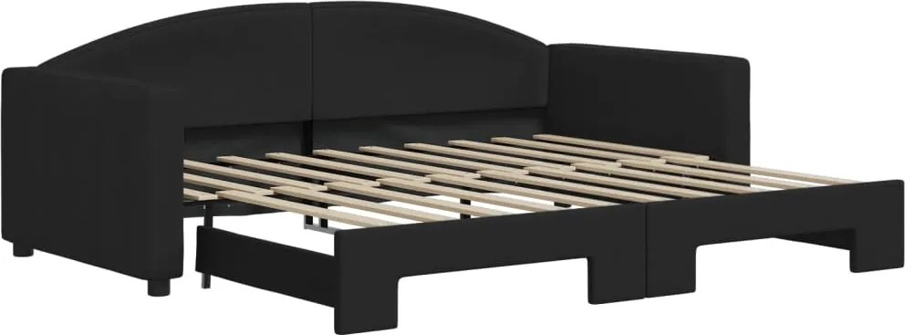 vidaXL fekete kihúzható szövet heverő 90 x 190 cm