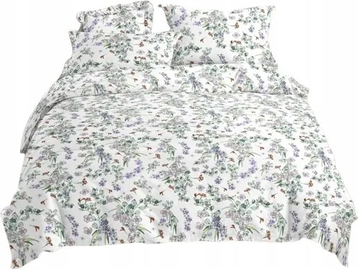 Ágyneműhuzat Szatén Pamut Rét Provence Virágok Floral 160x200