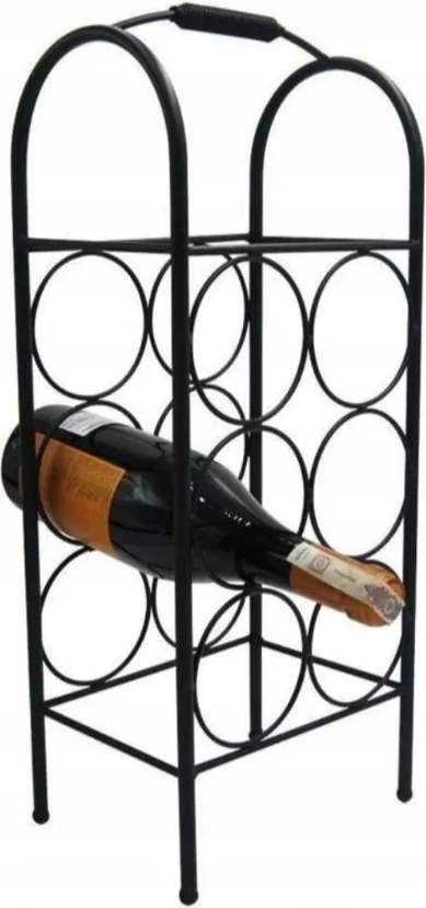 Bár Rendszerező Bortartó Állvány Alkohol Fém 6 Palack Sötétbarna