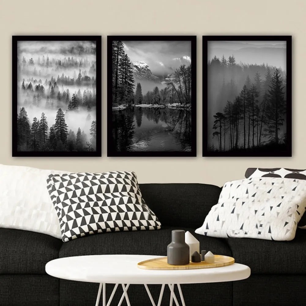 Kép szett 3 db-os 35x45 cm Black &amp; White – Wallity
