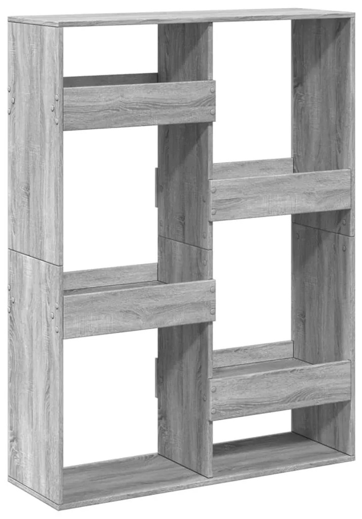 szürke sonoma színű szerelt fa könyvespolc 100 x 33 x 135 cm