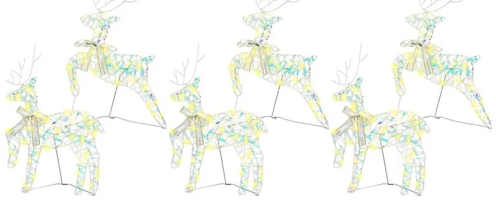 LED rénszarvasok 180 LED-del 6 pcs Többszínű PET