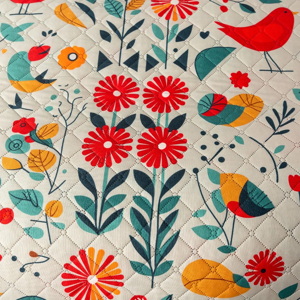 RETRO MADÁR mintás színes ágytakaró Méret: 220 x 240 cm