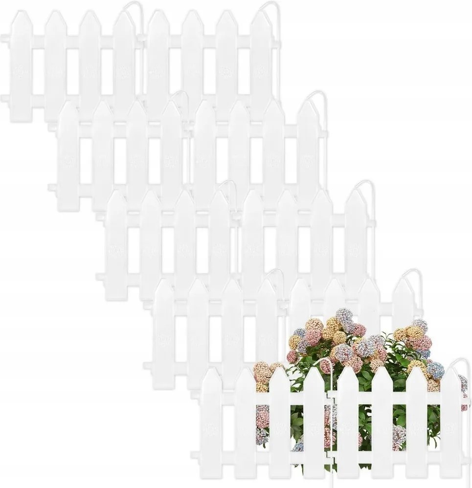 Kerti Kerítés Fehér Kerti Szegély Virágtartó Dísz 10 Db