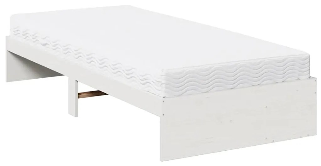fehér tömör fenyőfa kanapéágy matraccal 80 x 200 cm