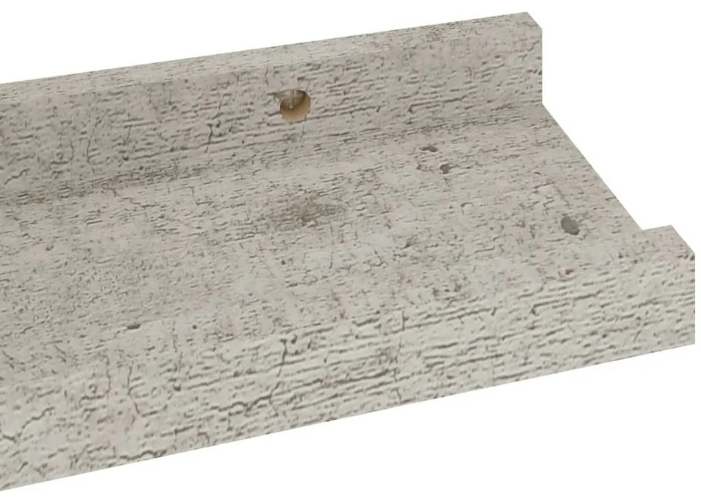 2 db betonszürke fali polc 40 x 9 x 3 cm