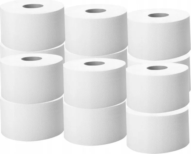 Toalettpapír 2w Jumbo 12 tekercs fehér Euro