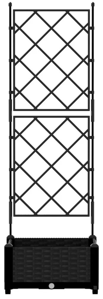 Kertész cserép rácsos változattal Fekete 40 x 40 x 125,5 cm PP